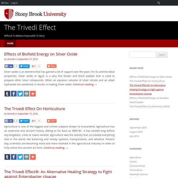 Blogs on The Trivedi Effect at Stonybrook.edu