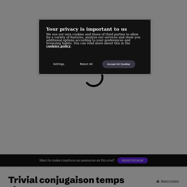 Trivial conjugaison temps simples by Prof C on Genial.ly
