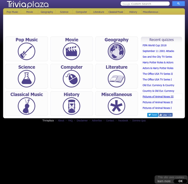 Play Trivia Quizzes online at Triviaplaza