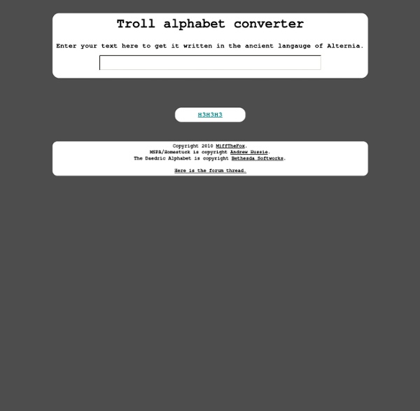 Troll alphabet converter