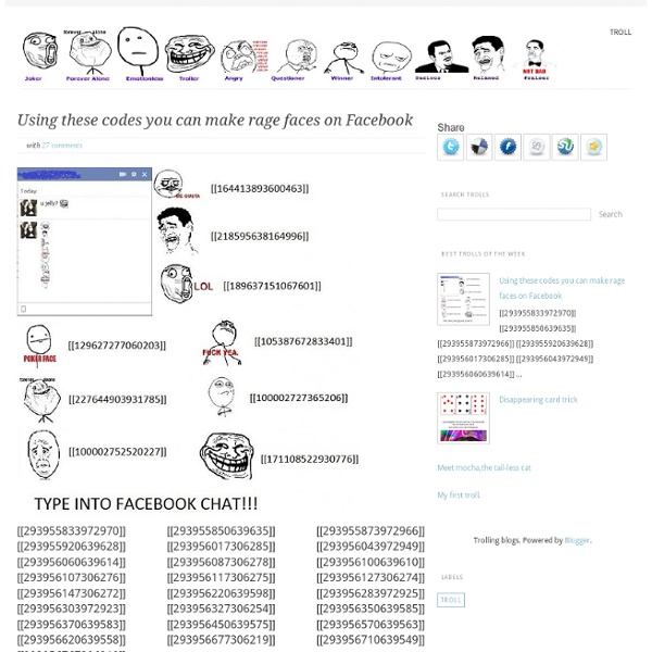 Using these codes you can make rage faces on Facebook