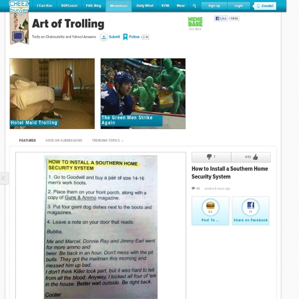 The Art of Trolling: Yahoo Answers, Chatroullette, Omegle