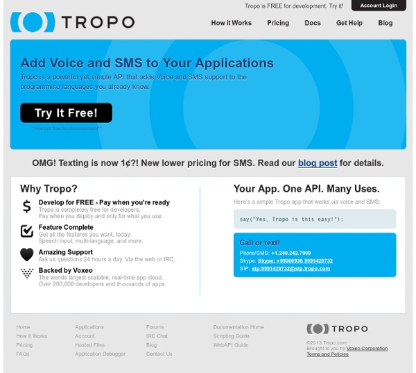 Cloud API for Voice and SMS