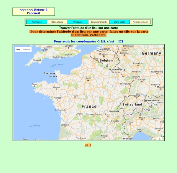 Trouver l'altitude d'un lieu ou d'un emplacement sur une carte