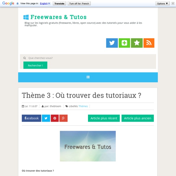 Thème 3 : Où trouver des tutoriaux ?