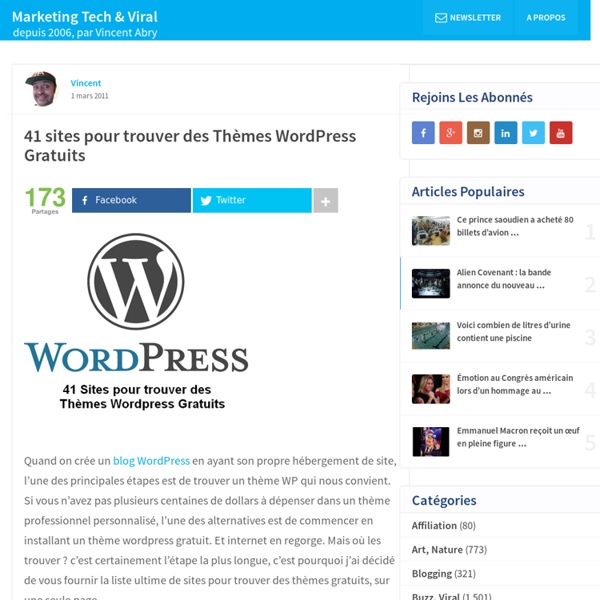 41 sites pour trouver des Thèmes Wordpress Gratuits