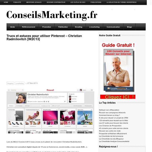 Trucs et astuces pour utiliser PinterestConseilsMarketing.fr