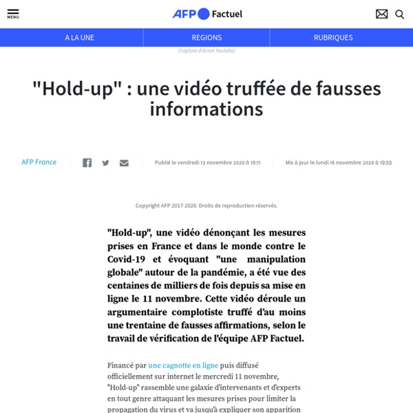 "Hold-up" : une vidéo truffée de fausses informations