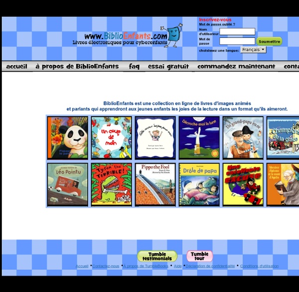 TumbleBooks - Cyber-livres pour cyber-enfants