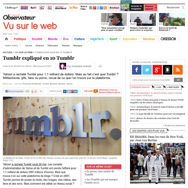 Tumblr expliqué en 10 Tumblr - 21 mai 2013 - Le Nouvel Observateur