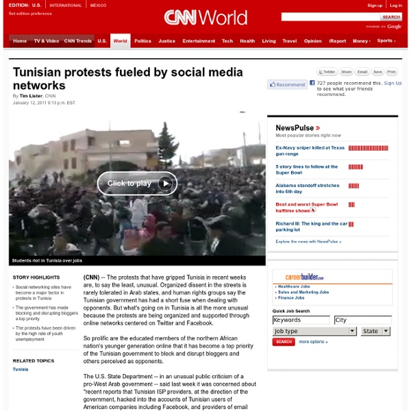 Tunisian protests fueled by social media networks