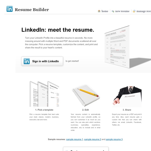 Turn your LinkedIn Profile into a Resume Pearltrees