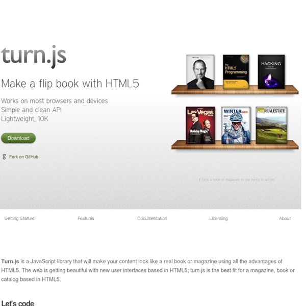 Turn.js: The page flip effect in HTML5