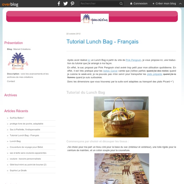 Tutorial Lunch Bag - Français - Marcel Créations