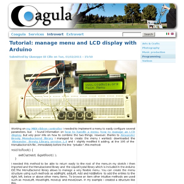 Tutorial: manage menu and LCD display with Arduino