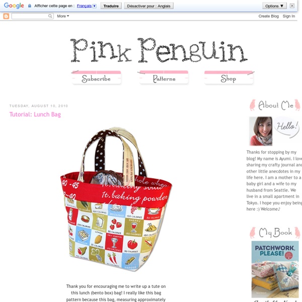 Pink Penguin: Tutorial: Lunch Bag