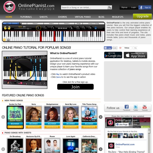Online Piano Tutorial for Popular Songs at OnlinePianist.com