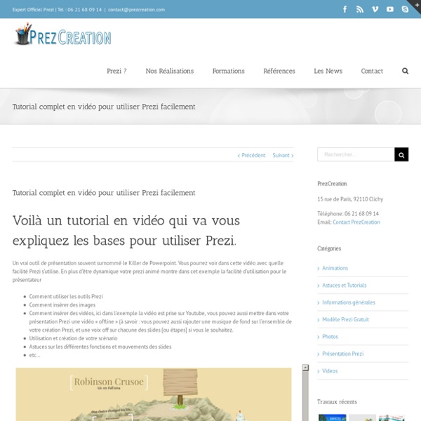 - Tutorial complet en vidéo pour utiliser Prezi facilement