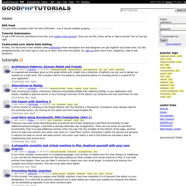 Good PHP Tutorials - Beginner To Advanced PHP Programming Tutorials