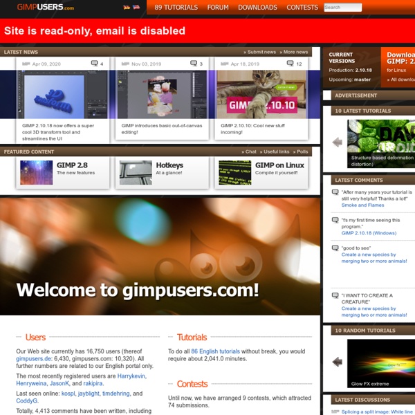 News, tutorials, community, contests about GIMP — gimpusers.com