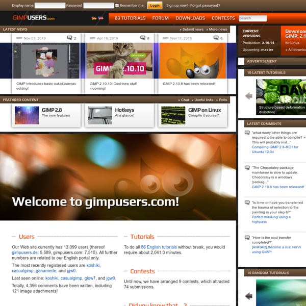 News, tutorials, community, contests about GIMP — gimpusers.com