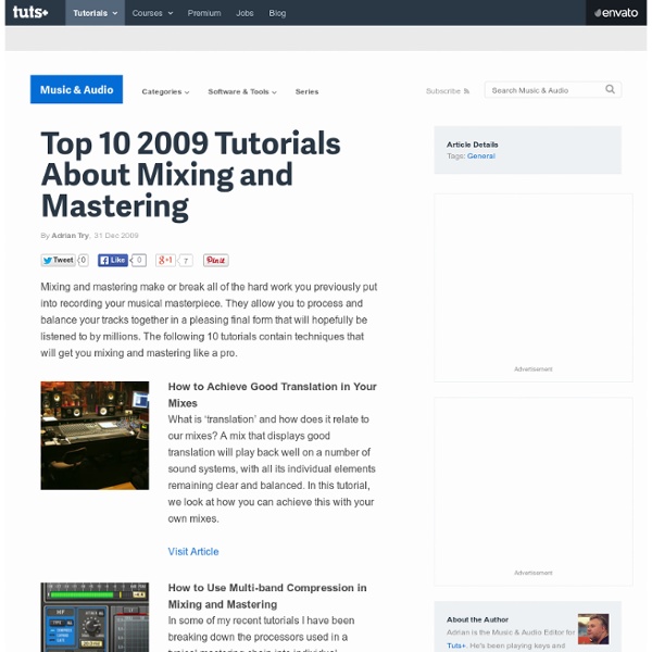 Top 10 2009 Tutorials About Mixing and Mastering