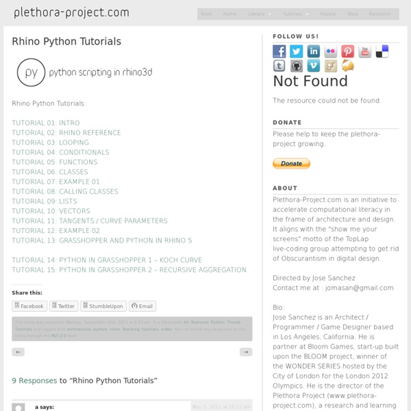 Rhino Python Tutorials – Plethora Project