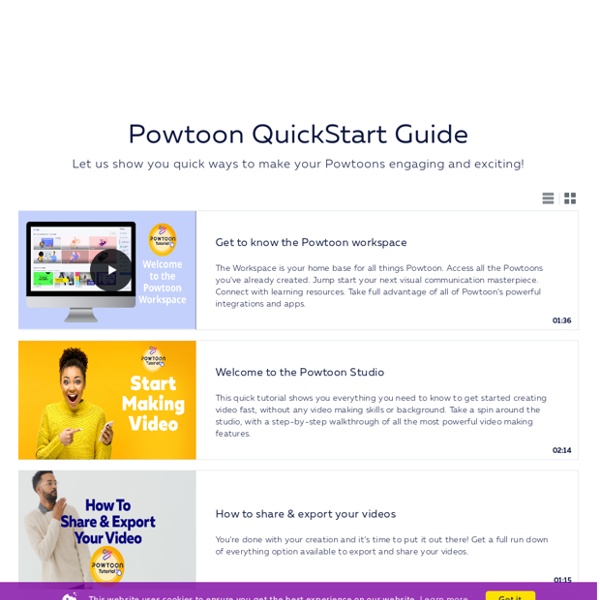Tutorials for Powtoon online animated presentation software creator