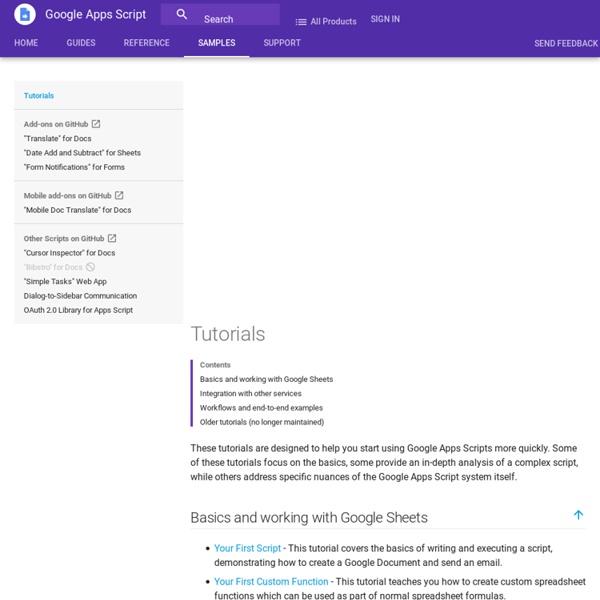 Tutorials - Google Apps Script