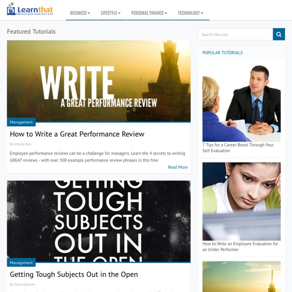 Learnthat.com: Free Tutorials, Training and Courses in Software, Computers, Finance, Business, Certifications