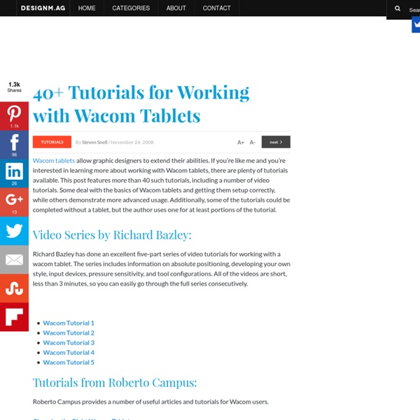 40+ Tutorials for Working with Wacom Tablets - Web Design Blog – DesignM.ag