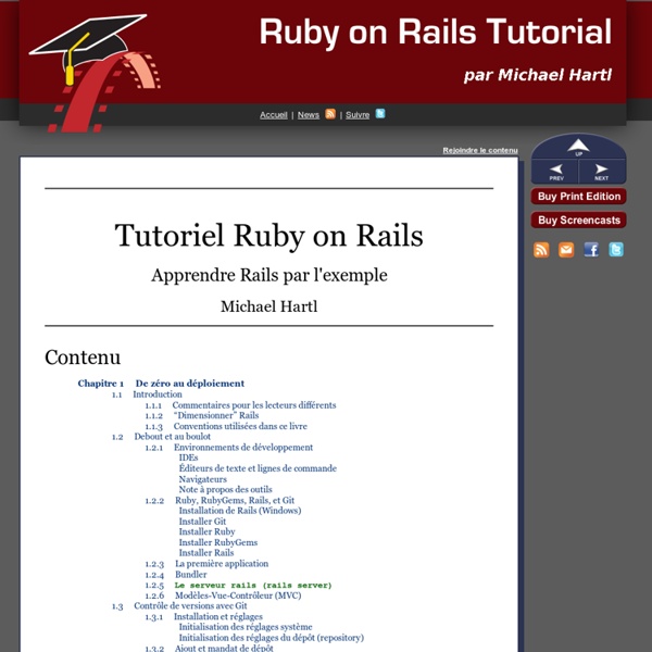 Tutoriel Ruby on Rails : Apprendre Rails par l'exemple