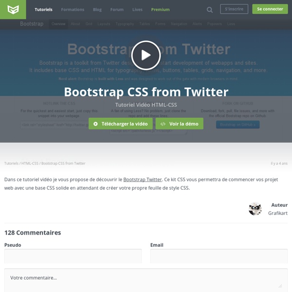 Tutoriel Vidéo HTML-CSS : Bootstrap CSS from Twitter