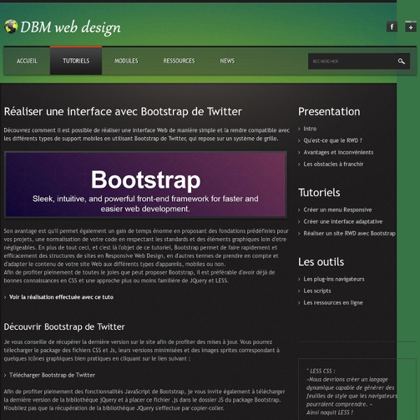 Tutoriel - Creer un site avec Bootstrap de Twitter