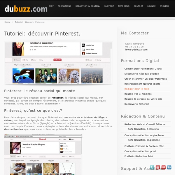Tutoriel: découvrir Pinterest. - dubuzz.com
