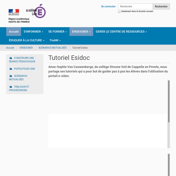 Tutoriel Esidoc — Site Prof-doc