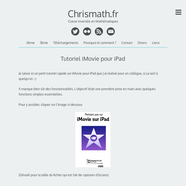 Tutoriel iMovie pour iPad – Chrismath.fr