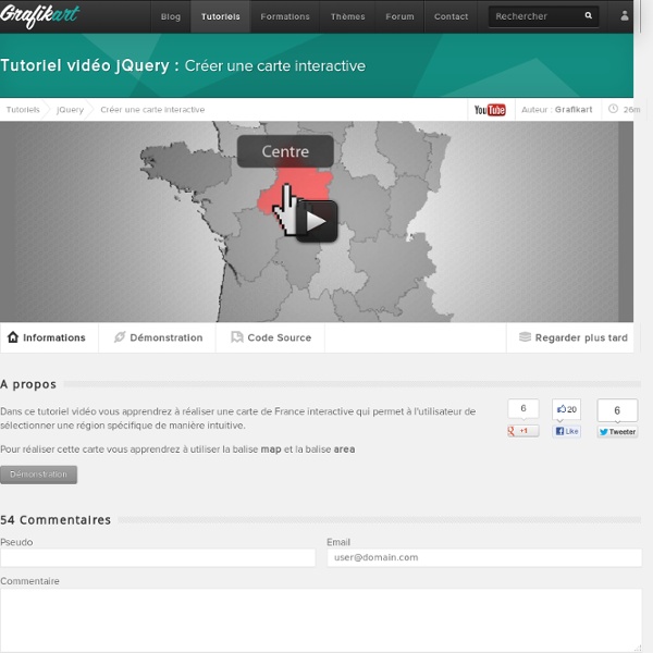 Tutoriel Vidéo jQuery : Créer une carte interactive