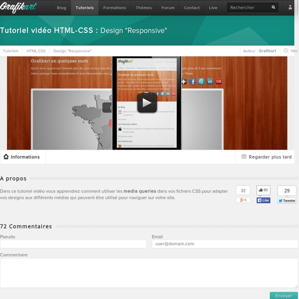 Tutoriel Vidéo HTML-CSS : Design "Responsive"