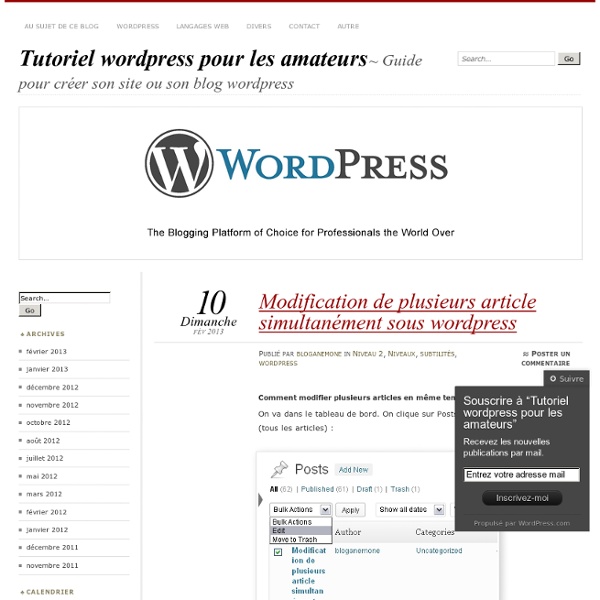 Guide pour créer son site ou son blog wordpress