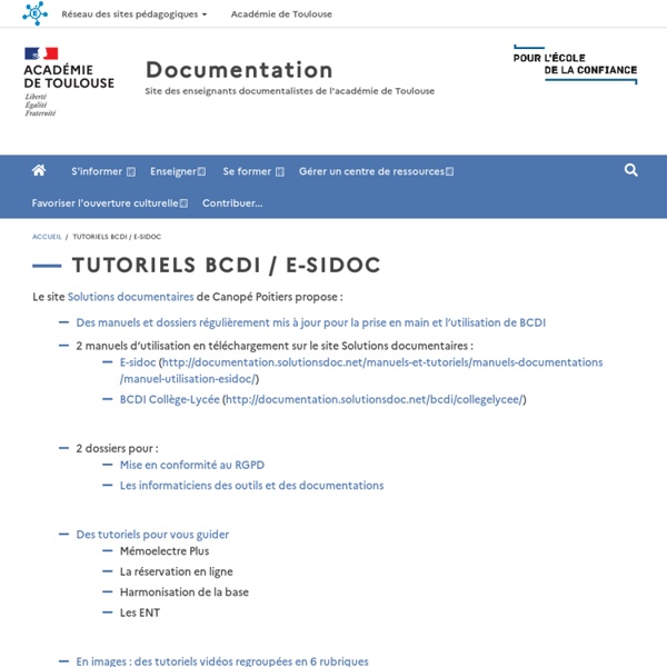 Tutoriels BCDI / E-sidoc