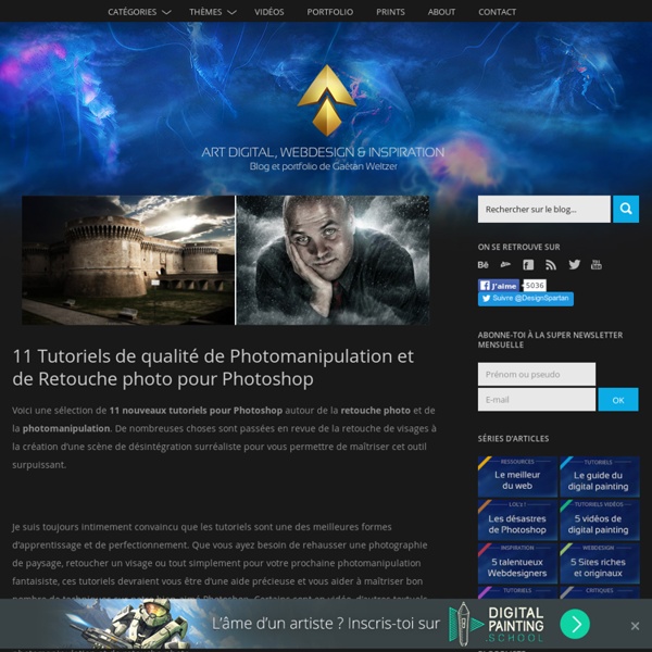 11 Tutoriels de qualité de Photomanipulation et de Retouche photo pour Photoshop