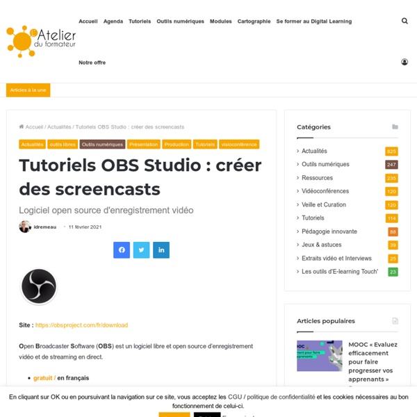 Tutoriels OBS Studio : créer des screencasts