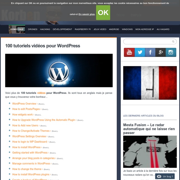 100 tutoriels vidéos pour Wordpress