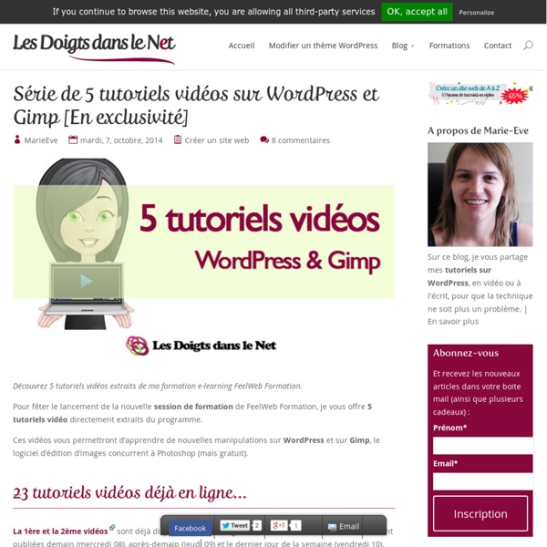 Série de 5 tutoriels vidéos sur WordPress et Gimp