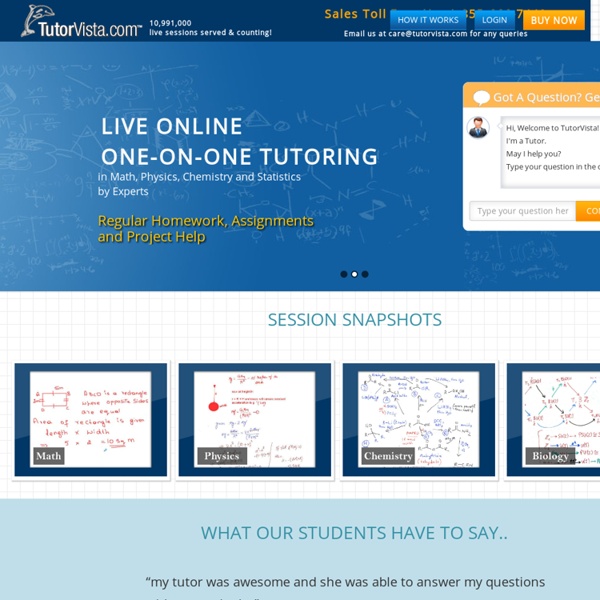 Tutorvista.com - Online Tutoring, Homework Help for Math, Science, English from Best Online Tutor