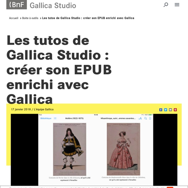 Les tutos de Gallica Studio : créer son EPUB enrichi avec Gallica