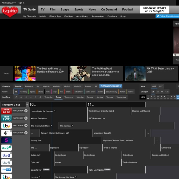 TV Guide UK TV Listings - UK's No 1 TV Listing site for Freeview, Sky, Virgin Media, Freesat & Tiscali TV
