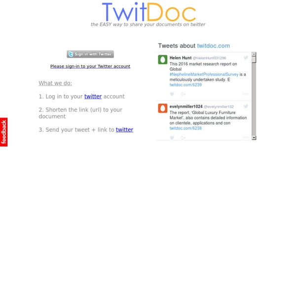 TwitDoc.com - the EASY way to share your documents on Twitter