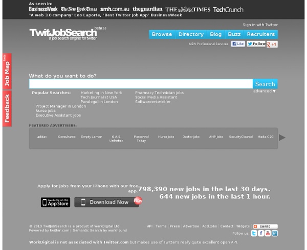 TwitJobSearch.com - Un moteur de recherche d'emploi pour Twitter.
